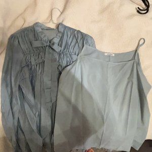 Ribbon blouse with camisol